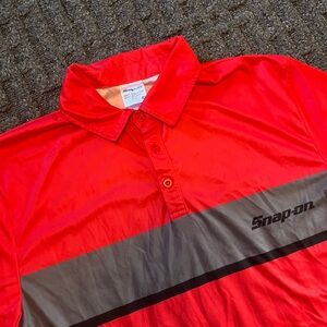 Snap-On Mens Short Sleeve Polo Shirt Mens Size Large Red With Gray Accents